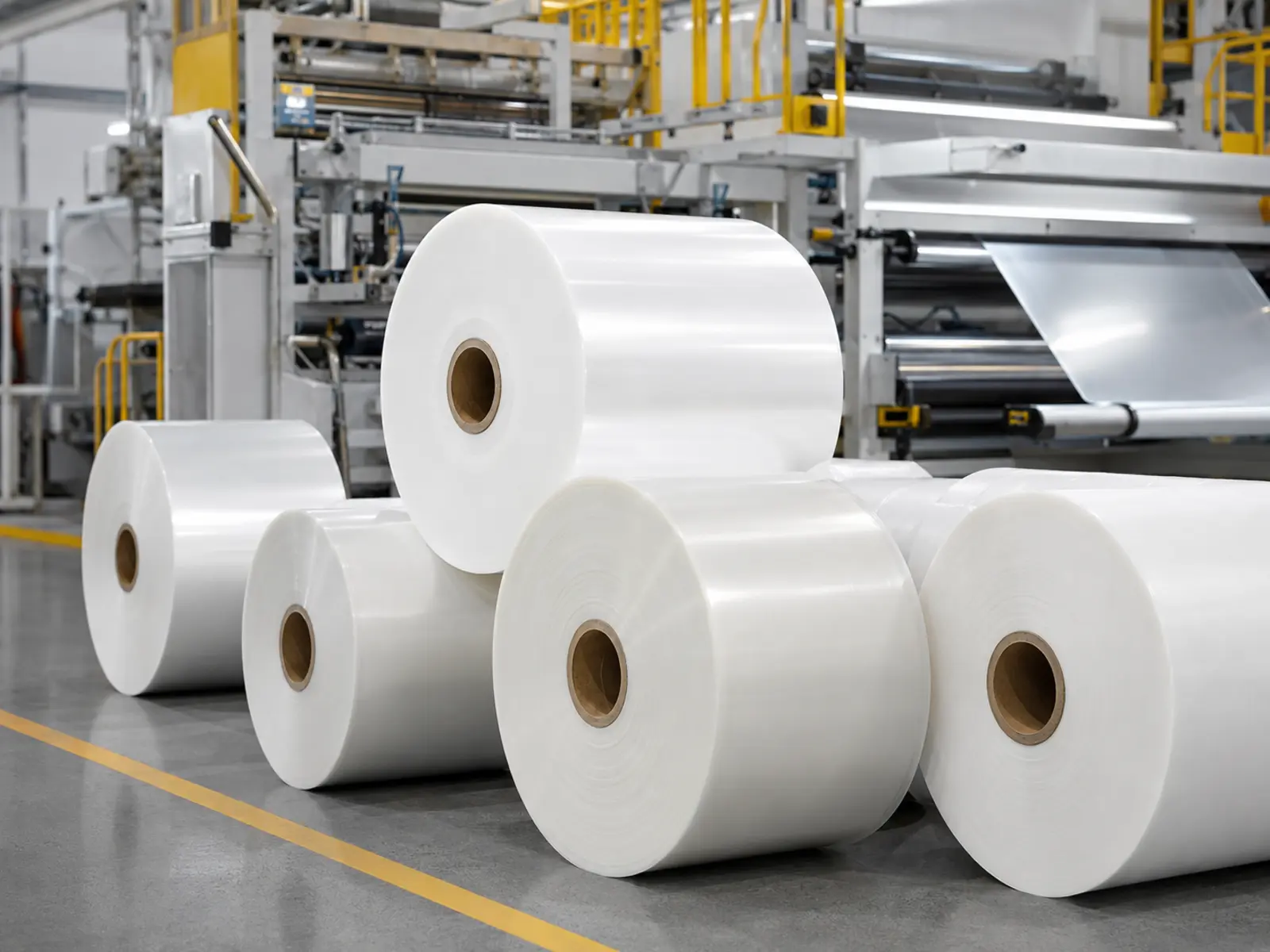 White film rolls during production